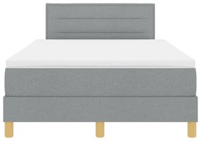 Cama Box Spring com Colchão Cinza Claro 120x200 cm Tecido