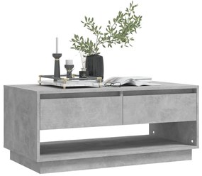 Mesa de Centro Madrid com 2 Gavetas de 102 cm - Cinzento Cimento - Des