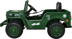 Jipe elétrico para Crianças Retro Military 12V 4x4, Rodas de EVA Verde