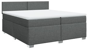 Cama com molas/colchão 200x200 cm tecido cinzento-escuro