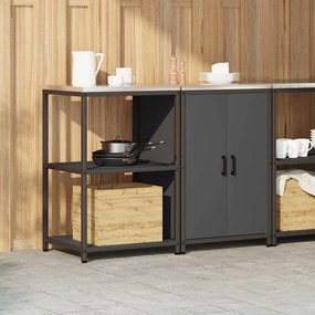 Conjunto de Armazenamento de Cozinha 2 pcs Cinzento-escuro