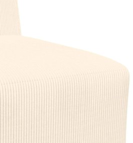 Poltrona sem braços 55 cm tecido corduroy creme