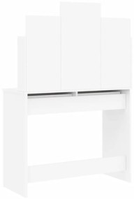 Toucador Merryl - Com Espelho - 96x39x142 cm - Branco Brilhante