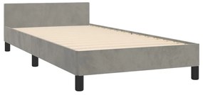 Estrutura de cama sem colchão 80x200 cm veludo cinzento-claro