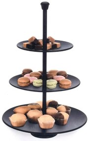 Bandeja de servir 3 níveis 36,5 cm preto mate