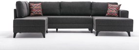 Sofá-Cama de Canto Efsun – Antracite – 300 x 78 x 202 cm