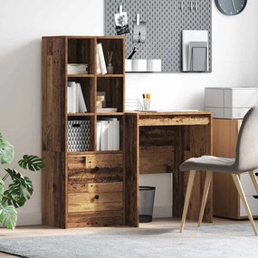 vidaXL Mesa com Armazenamento 2 pcs Madeira Antiga 60 x 50 x 76 cm