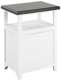Mesa de cabeceira com 2 gavetas branca e castanha LAYOLA Beliani
