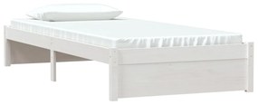 Estrutura de cama 90x200 cm madeira maciça branco