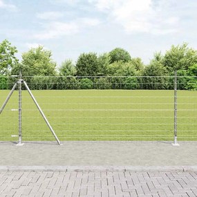 vidaXL Cerca Euro da com 7 Postes Flanged 0.8x10 m Aço Galvanizado