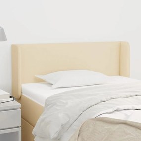 Cabeceira de cama c/ abas tecido 103x16x78/88 cm creme