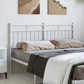 vidaXL Cabeceira de cama 150 cm metal branco