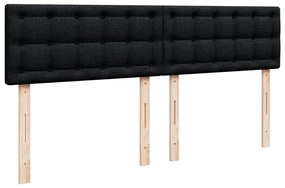 Cama com molas/colchão 200x200 cm tecido preto