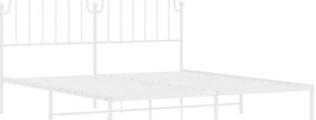 Estrutura de cama com cabeceira 180x200 cm metal branco