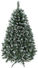 Árvore de Natal Artificial 150 cm Árvore de Natal com 581 Ramos com Efeito Neve 44 Pinhas Verde