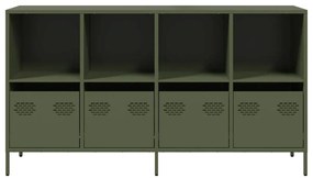 Aparador 135x39x73,5 cm aço laminado a frio verde-azeitona