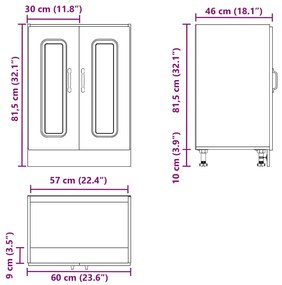 Armário baixo lavatório Kalmar branco alto brilho 60x46x81,5 cm