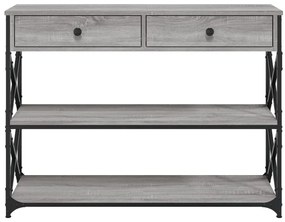 Mesa consola 100x28x75 cm derivados de madeira cinzento sonoma