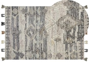 Tapete Kilim em lã cinzenta 160 x 230 cm ARATASHEN Beliani
