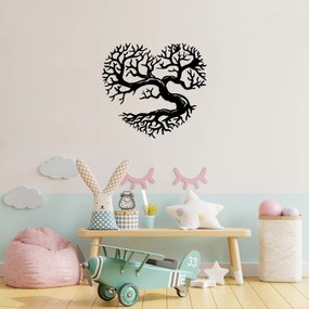 Acessório Decorativo de Parede Coração de Árvore – Preto – 64 x 70 cm