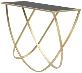MESA CONSOLA ANELAR 120X40X79 CM DOURADA E PRETA