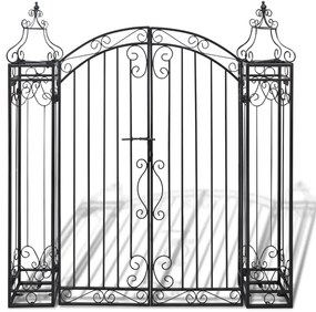 Portão de jardim ornamental 122x20,5x134 cm ferro forjado