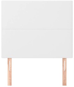Cabeceira de cama 2 pcs couro artificial 90x5x78/88 cm branco