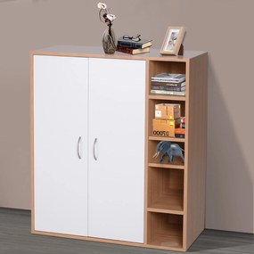 Móvel Organizador de Armazenamento Multiúsos com Portas e Prateleiras Ajustáveis 80x32x90.5cm