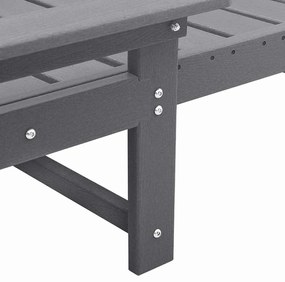 Espreguiçadeira Cinzento-claro 53x162x98.5 cm HDPE