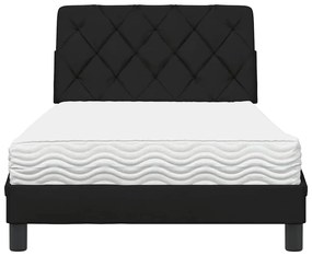 Cama com colchão 100x200 cm tecido preto