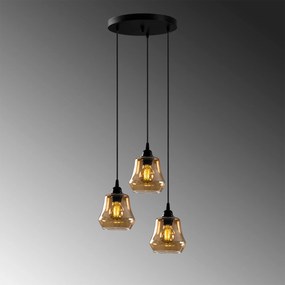 Candeeiro Chandelier Gold – Preto/Dourado – 39 x 39 cm