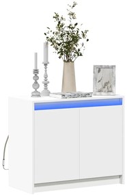 vidaXL Aparador c/ luzes LED 72x34x61 cm derivados de madeira branco