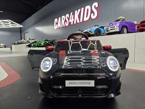 Carro elétrico para crianças Mini Cooper S 12V Pneus EVA, Assento de couro sintético Preto metálico