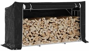 Rack de lenha tampa de chuva 200,5x60,5x110,5cm aço galvanizado