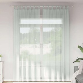 vidaXL Cortinas de voile com laços 2 pcs cinzento-claro 140x260 cm