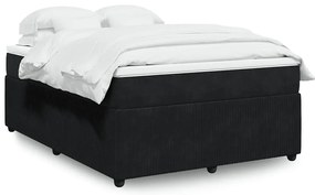 vidaXL Cama com molas/colchão 140x200 cm veludo preto