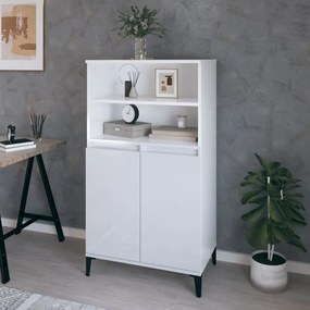 vidaXL Aparador alto 60x36x110cm derivados de madeira branco brilhante