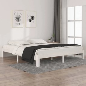 810381 vidaXL Estrutura de cama super king 180x200 cm madeira maciça branco
