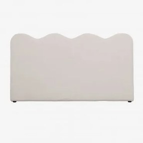 Cabeceira Fausto 110 Cm Pele De Carneiro Chenille Branco & 90 Cm - Sklum
