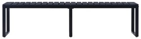 Banco de jardim 180 cm placa de PS preto