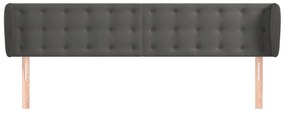Cabeceira de cama c/ abas veludo 183x23x78/88cm cinzento-escuro