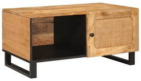 vidaXL Mesa de centro Natural 80 x 50 x 40 cm Madeira de manga maciça