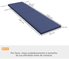 Almofada para Espreguiçadeira 196x63x6 cm Almofada para Espreguiçadeir