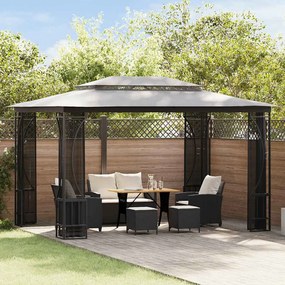 vidaXL Gazebo com redes 300x400x265 cm antracite