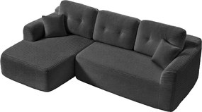 Sofá modular de canto com Chaise long à esquerda, 150 x 244 x 73 cm cinza ardósia