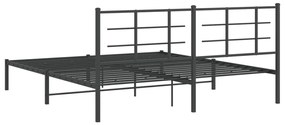 Estrutura de cama com cabeceira 183x213 cm metal preto