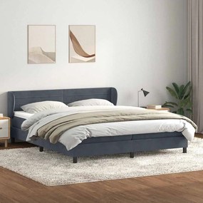 vidaXL Cama com molas/colchões 180x220 cm veludo cinzento-escuro