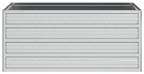 Canteiro elevado de jardim 100x40x45cm aço galvanizado prateado