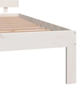 Estrutura de cama super king pinho maciço 180x200 cm branco