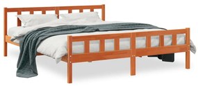 vidaXL Cama sem colchão 160x200 cm madeira pinho maciço castanho-mel